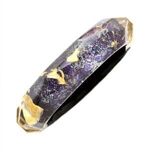 NEW GOLD & HONEY women's faceted lucite bangle in snake skin
